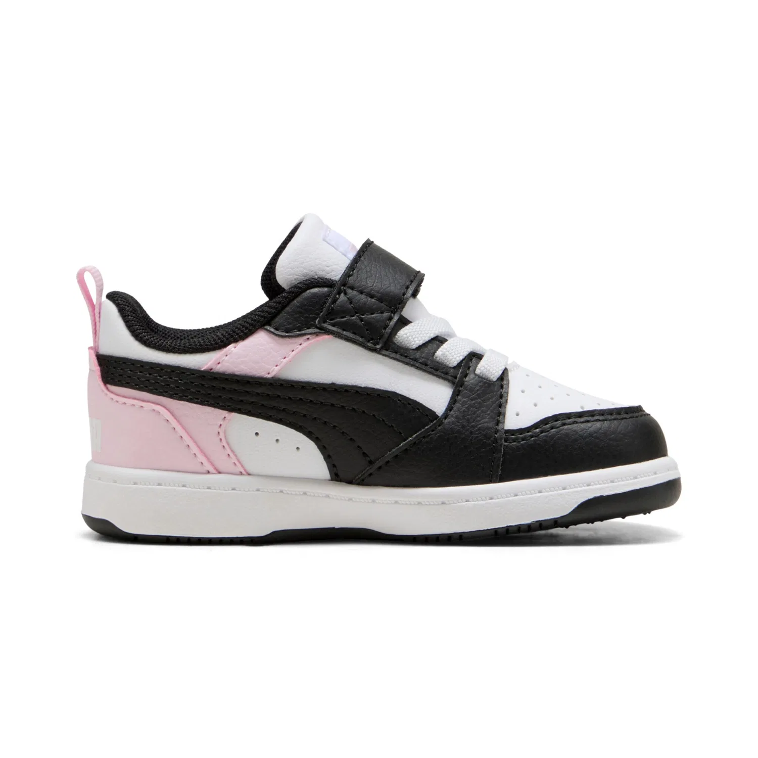 Детские кроссовки с низким силуэтом Rebound v6 Low PUMA, White/Black/Pearl Pink — фото 3