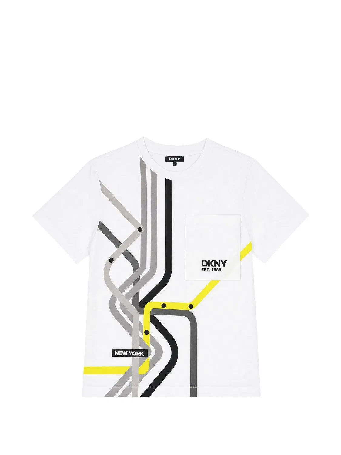 Футболка с карманом и принтом Dkny Kids, белый