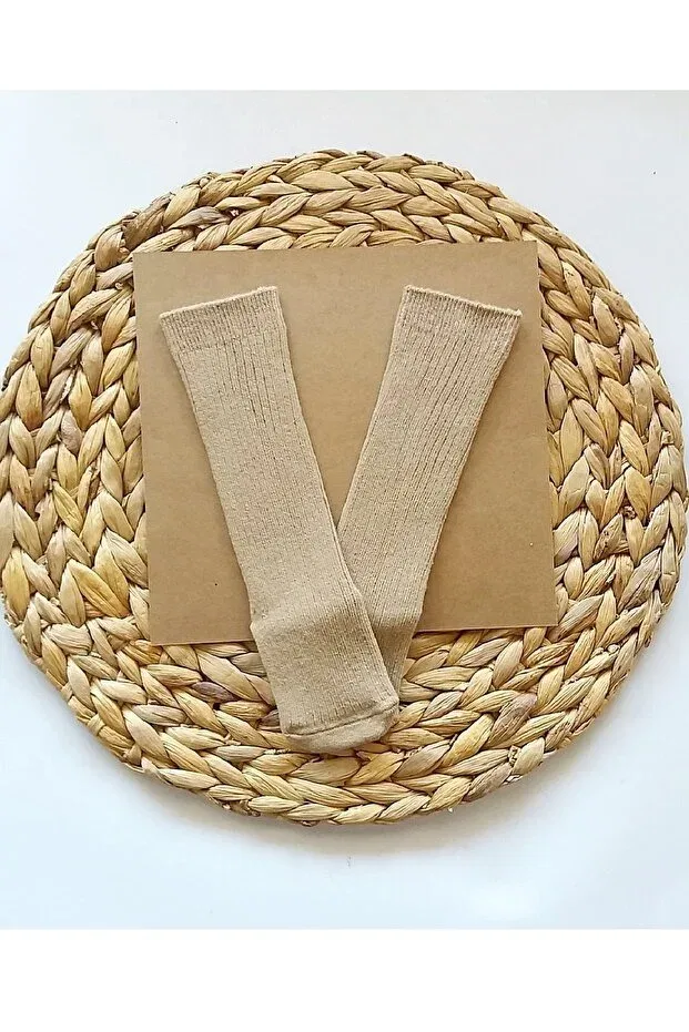 Детские носки до колен с принтом Asa Bebek Çocuk, Dark Beige