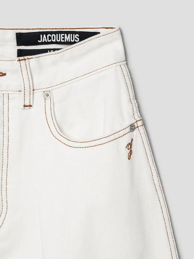 Джинсы широкие Ovalo JACQUEMUS, Ivory — фото 4