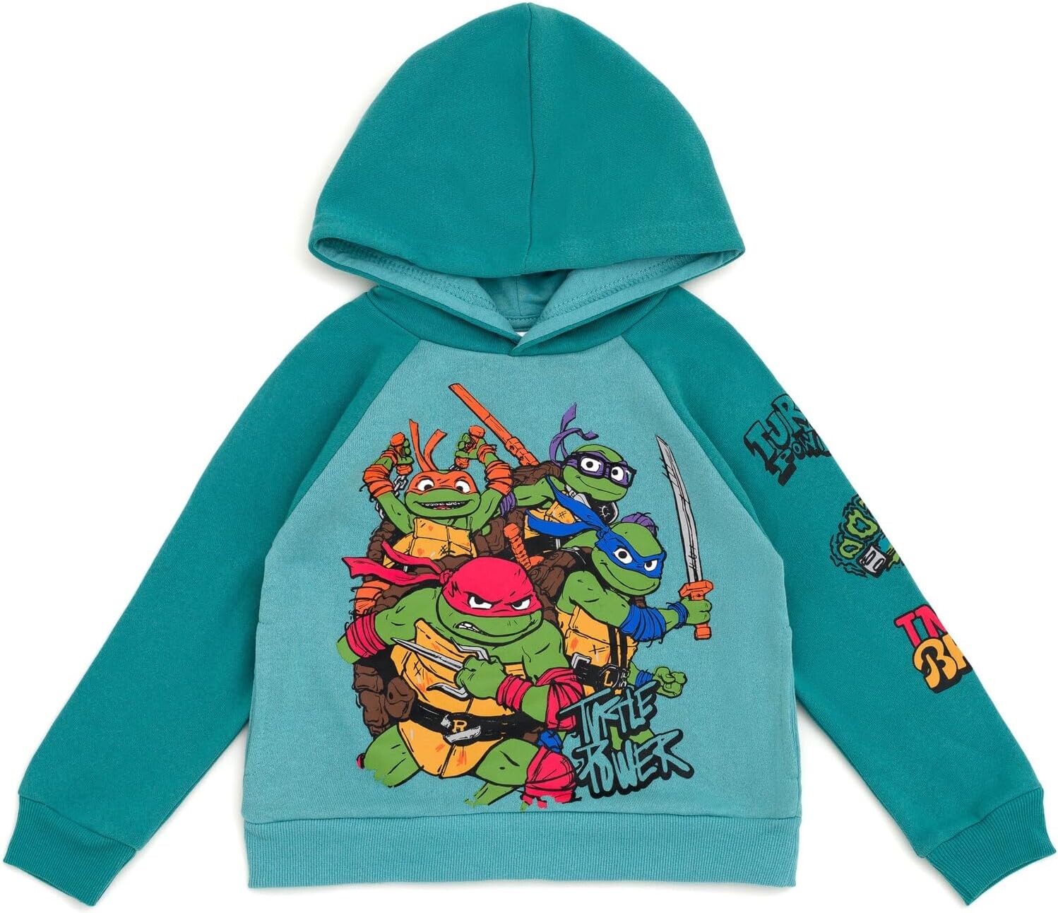 Детский флисовый костюм Teenage Mutant Ninja Turtles, Hoodie And Pants, 2 предмета, бирюзовый — фото 2