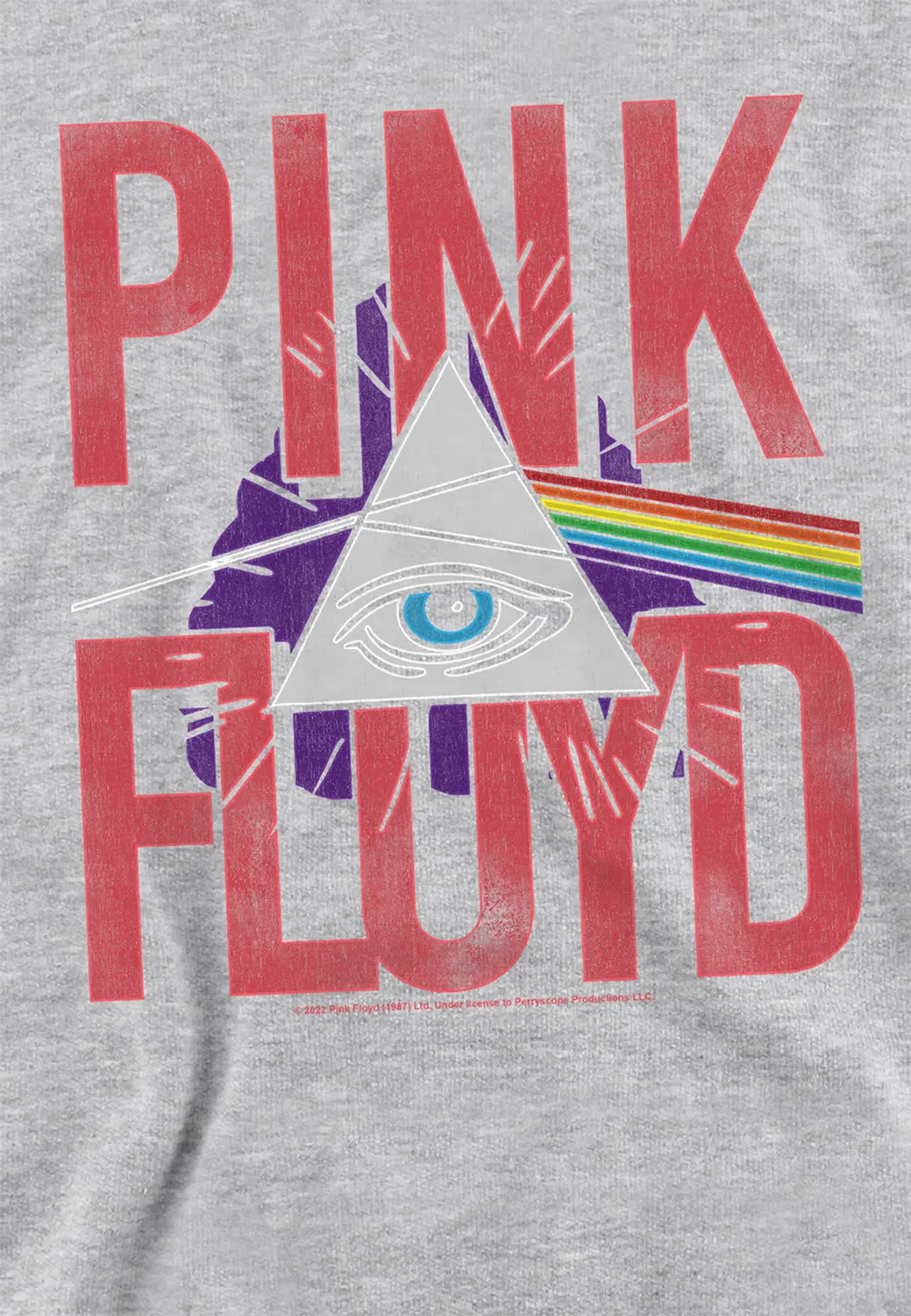 Детский худи с принтом Allseeing Prism Pink Floyd, Grey — фото 2