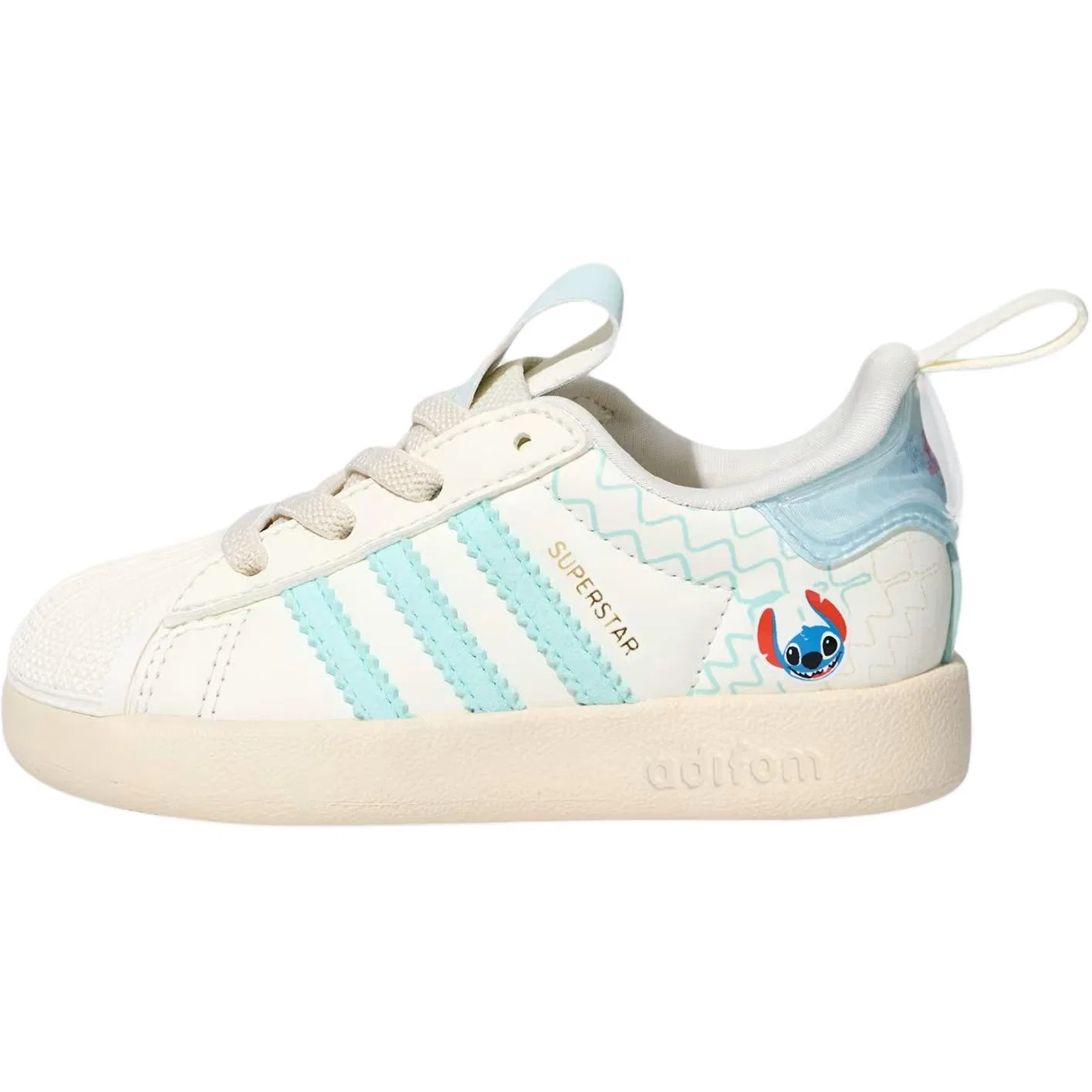 Детские кроссовки для малышей кожаные Adidas Originals AdiFOM Superstar 360, Ecru Blue
