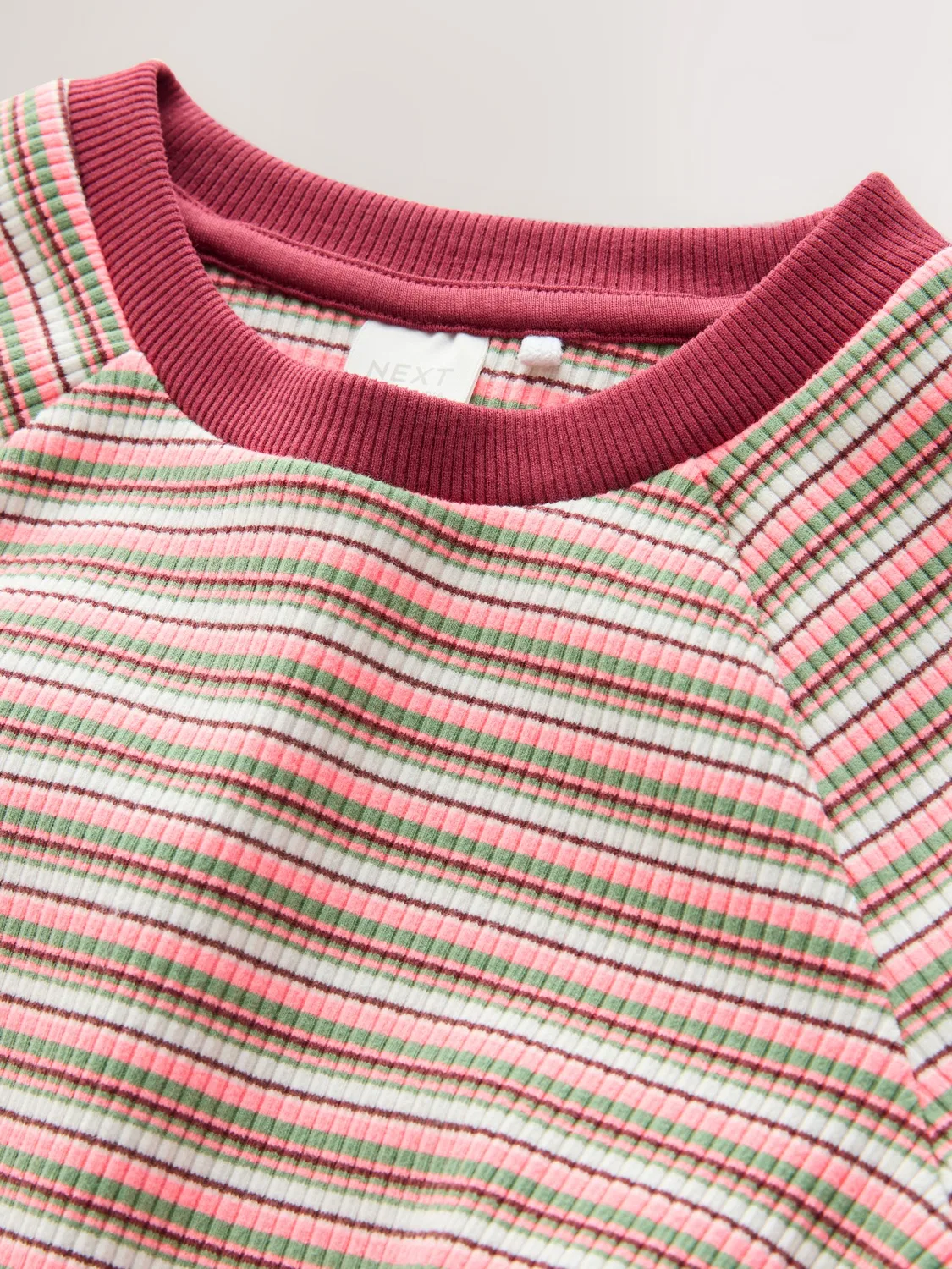 Комплект из футболки и брюк клеш, полоска, 3-16 лет Next, Pink Multi Stripe — фото 3