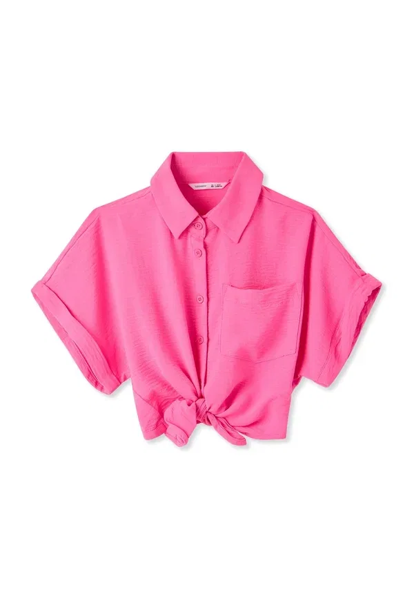 Рубашка с коротким рукавом button-down blouse, Terranova, Rosa Barbie Chiaro, светло-розовый