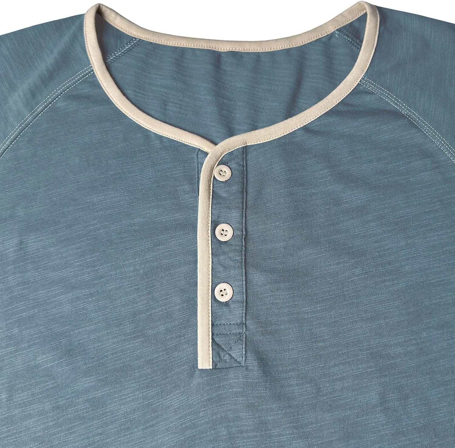 Мужская хлопковая рубашка-поло с коротким рукавом Henley, Blue — фото 4