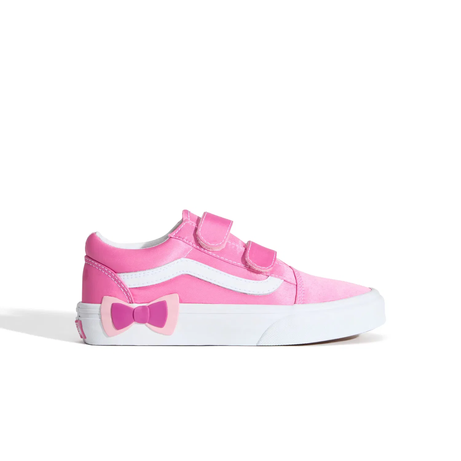Детские кеды для девочек на липучках Old Skool V Bow Vans, Rosa