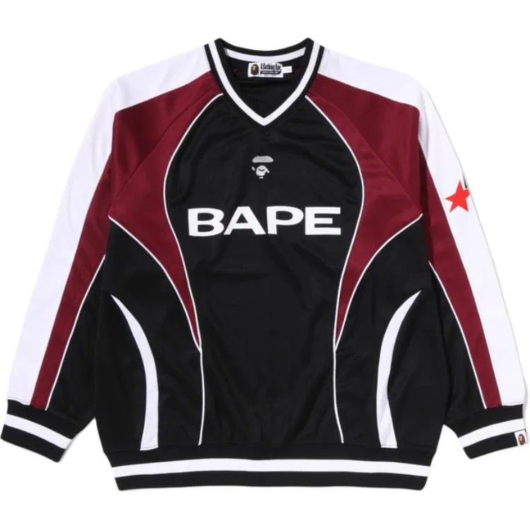 Детская футболка для мальчиков с V-образным вырезом FW26 Soccer Jerseys A BATHING APE, черный
