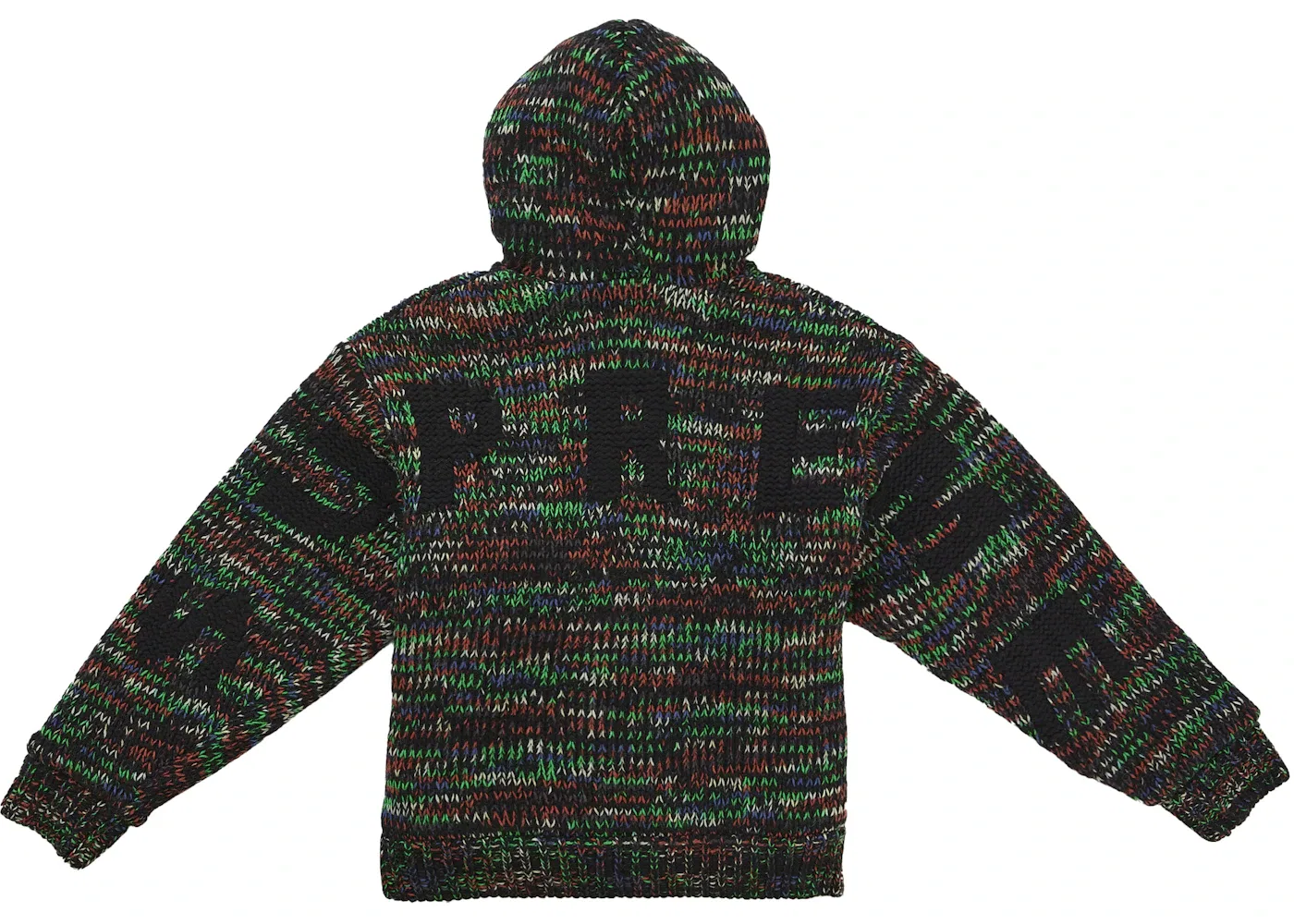 Мужской свитер с капюшоном на молнии с подкладкой из искусственного каракуля Supreme, Green Melange — фото 3