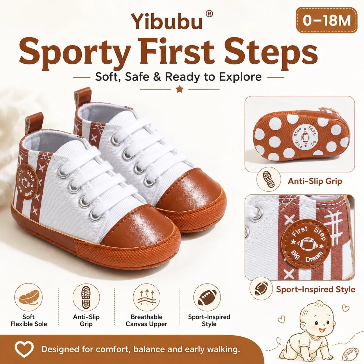 Детские кеды для мальчиков с высоким верхом Rookie of the Year yibubu — фото 3