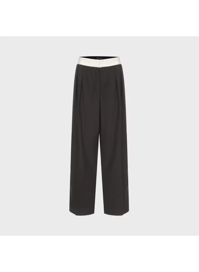 Брюки широкие с цветными вставками Zara, черно-белый — фото 2