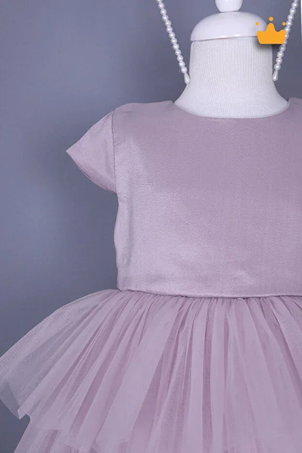 Детское платье для девочек с длинным рукавом 4-8 years old pearl crown layered tulle skirt baby girl children's evening dress dress holiday wedding dress lilac 6572 Generic Brands, Lilac — фото 3