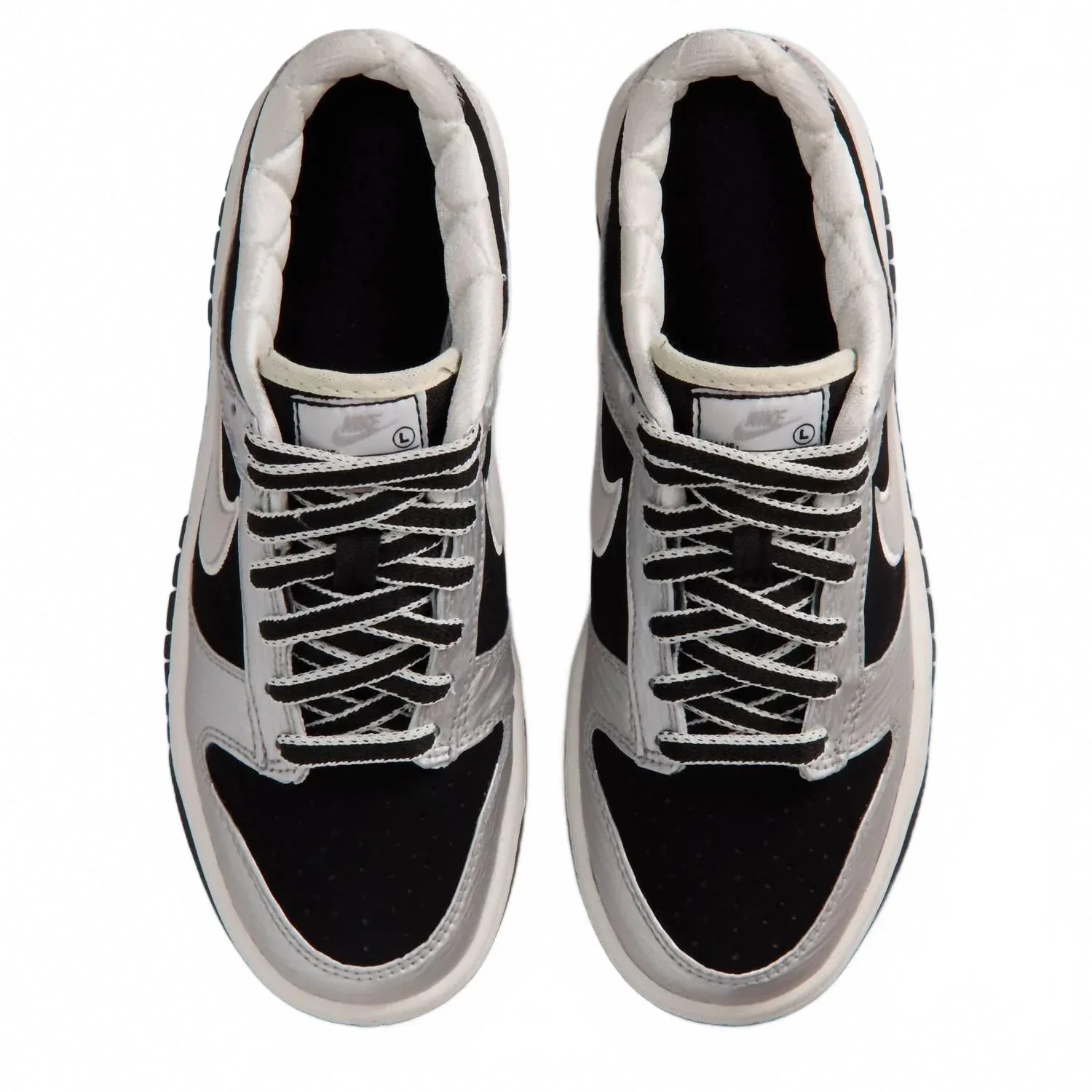 Детские кроссовки с перфорацией Dunk Low LV8 Nike, Starter Jacket Metallic Silver/Black — фото 4