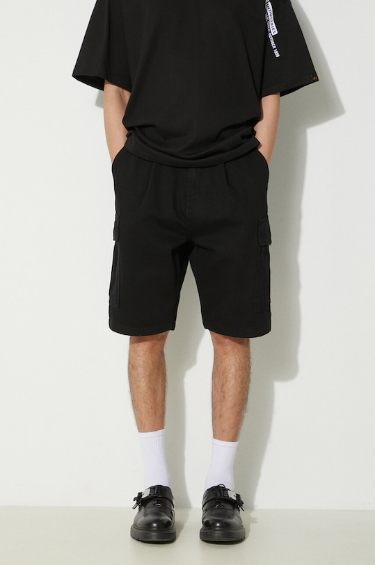 

Хлопковые джинсовые шорты Aircraft Alpha Industries, черный