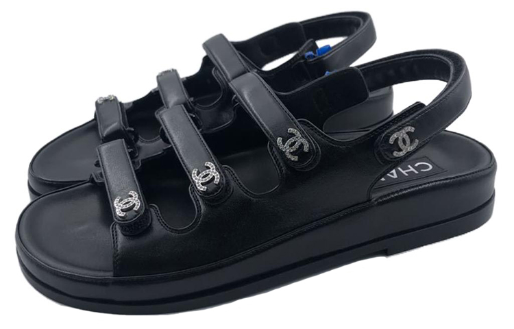 Женские черные сандалии на одной брезке CHANEL — фото 2