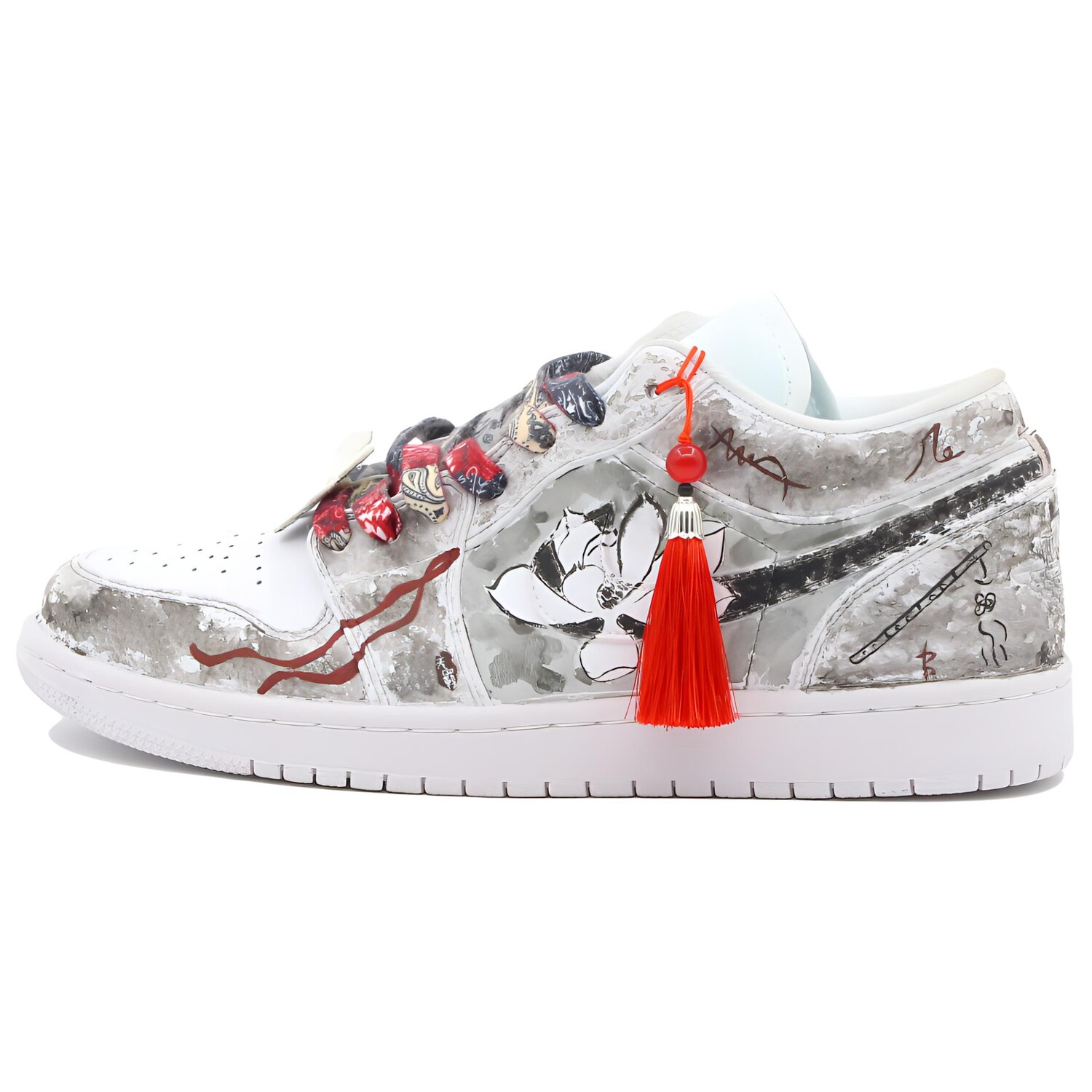 

Кроссовки Air Jordan 1 Vintage Basketball Shoes Women's Low-top Black/white, черный/белый