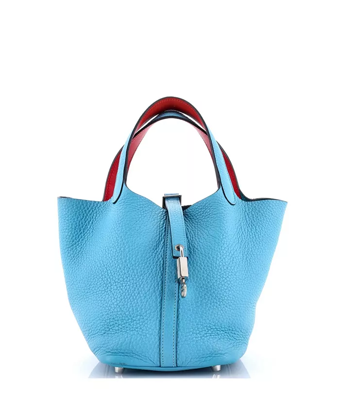 

Сумка-замок PM Eclat Picotin Lock Clemence с замком Swift Pre-Owned HERMÉS, синий