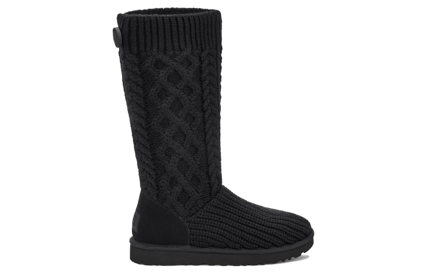 Сапоги женские UGG Classic Cardi с косой вязкой, черный — фото 2