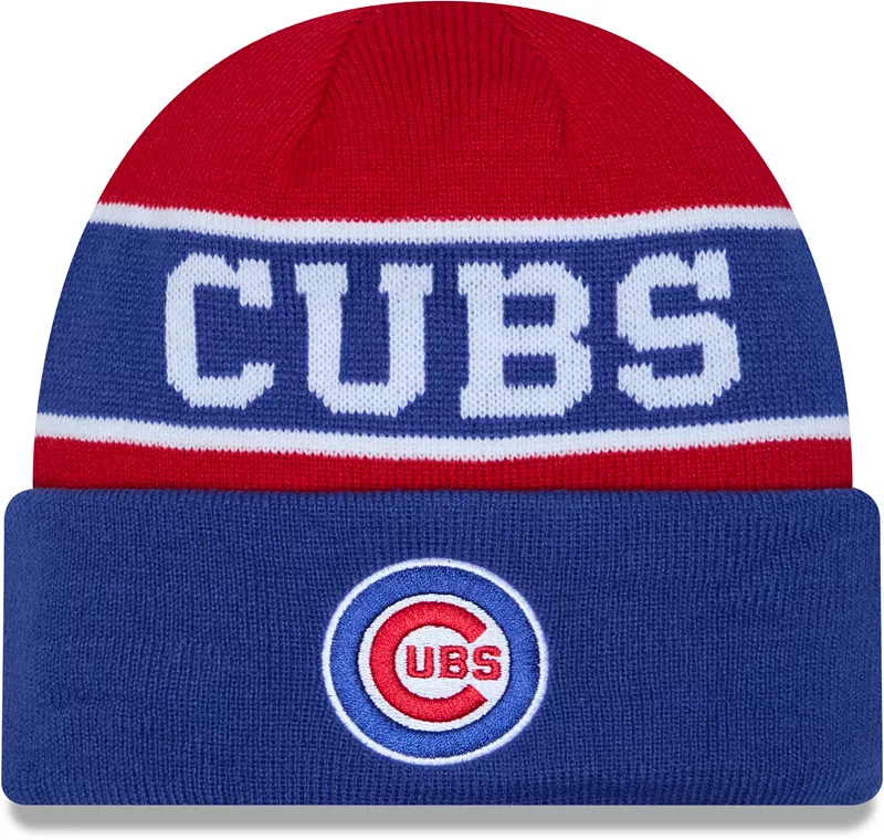 

Синяя вязаная шапка New Era Chicago Cubs с обратными манжетами