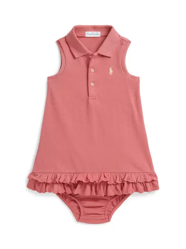 Детский комплект: вязаное платье-поло без рукавов, розовый Ralph Lauren