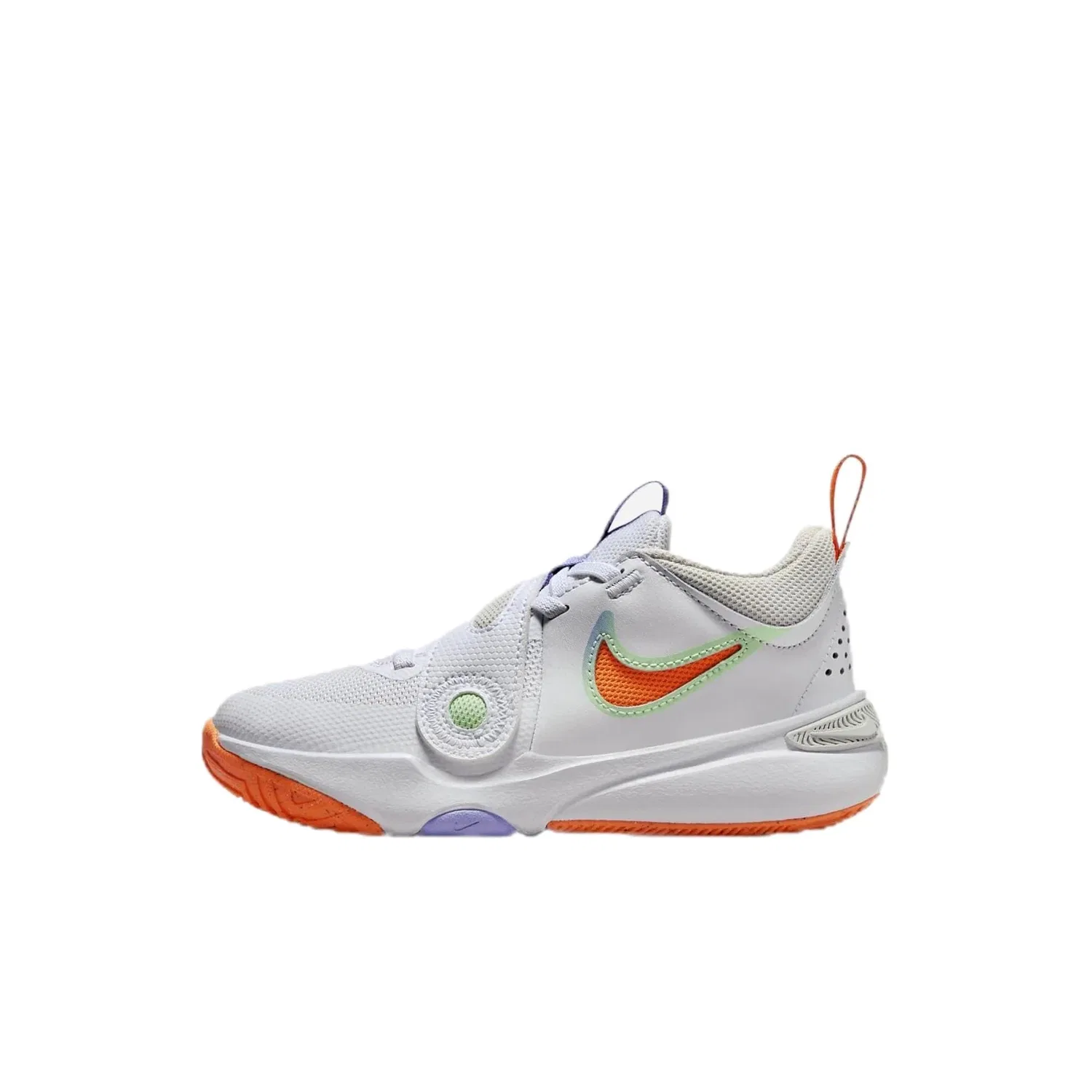 Кроссовки Nike Team Hustle D 11 White / Total Orange - Vapor Green DV8994-103 для дошкольников