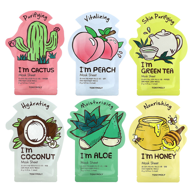 

TonyMoly, Super Food Beauty Mask Bowl Set, 6 шт., 21 г (0,74 унции)
