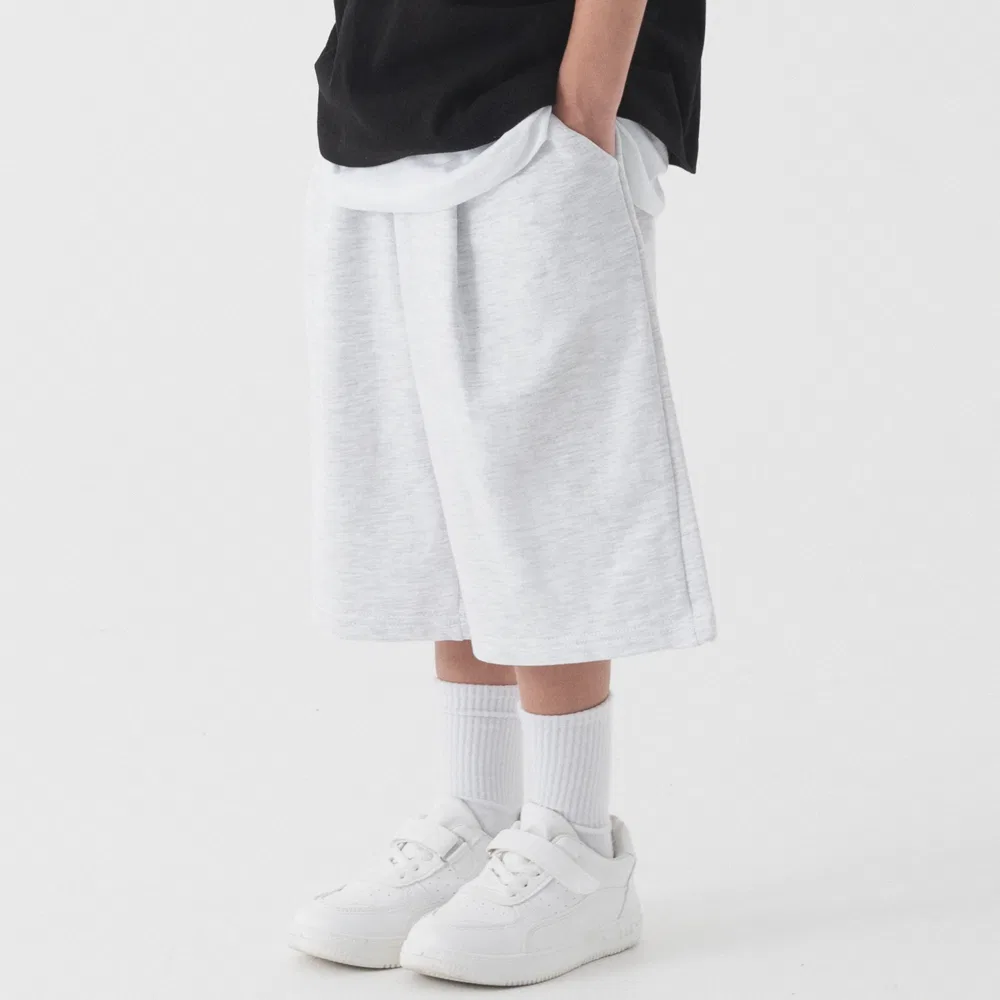 Детские шорты-свитшот Kids Deep One Tuck цвета белый меланж от Pianer — фото 2