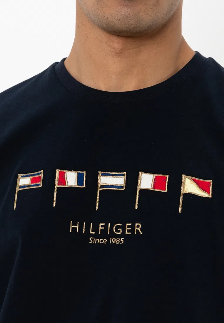 Футболка с принтом, короткий рукав, Tommy Hilfiger, цвет Desert Sky — фото 3