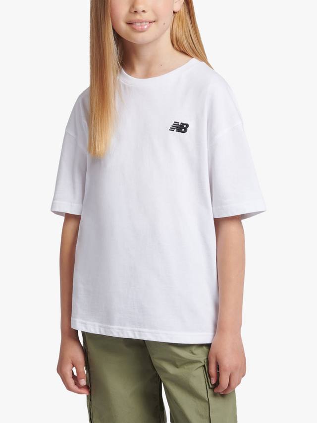 

Детская хлопковая футболка с логотипом New Balance, White