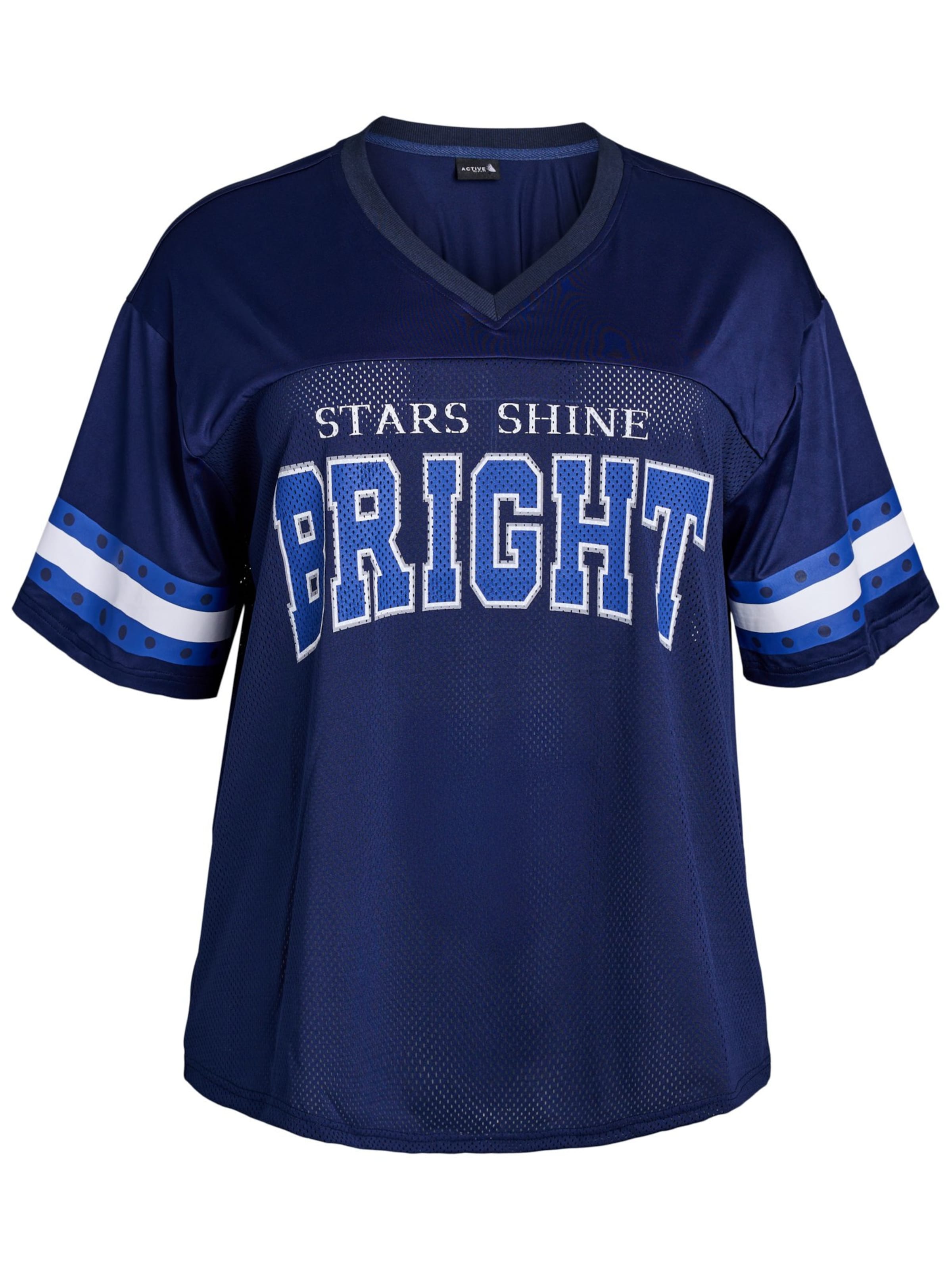 

Active by Zizzi Футболка для тренировок 'Ashine' в цвете Navy, Royal Blue