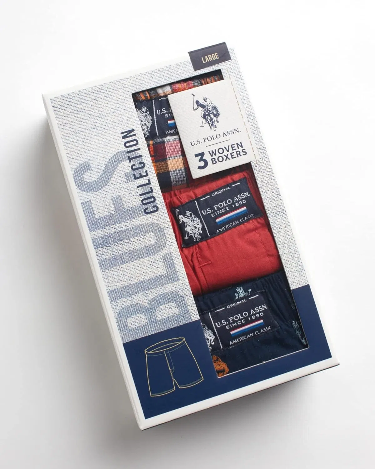 Боксеры U.S. Polo Assn., Navy/Hot/Navy Print — фото 3