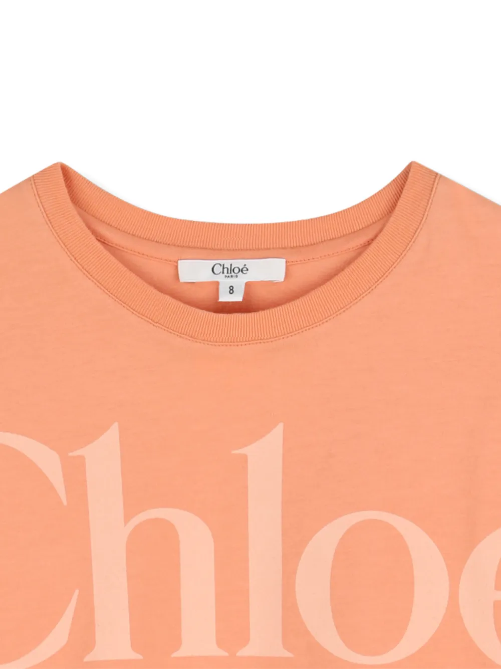 Футболка из хлопка с надписью Chloé Kids, оранжевый — фото 3