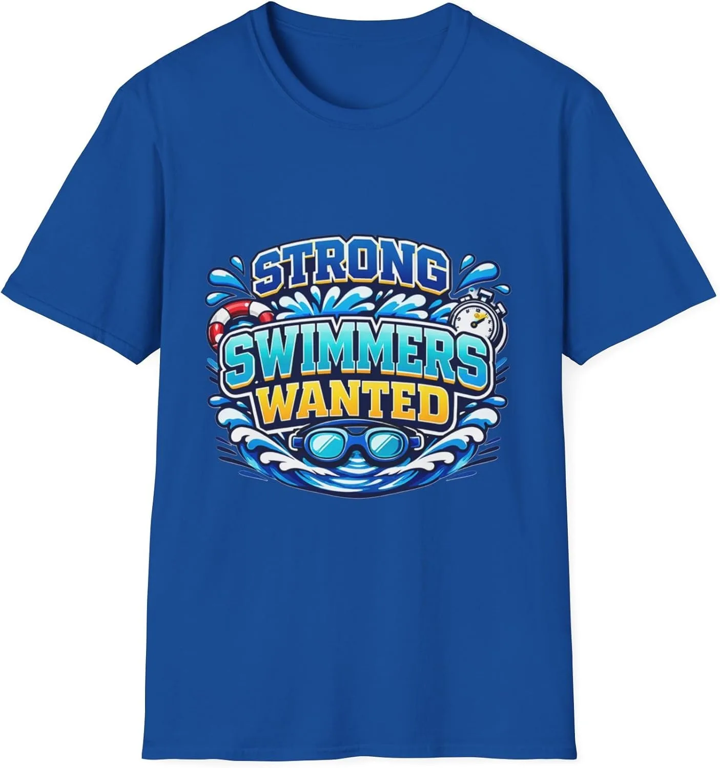

Футболка Strong Swimmers Wanted с принтом в виде очков, спасательного круга и надписи