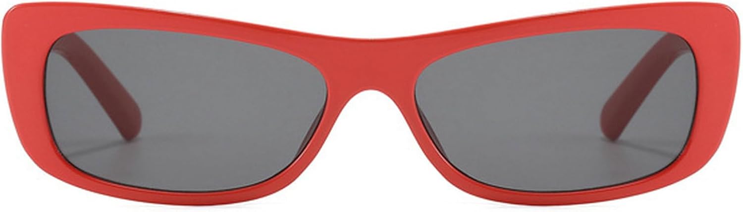 

Маленькие солнцезащитные очки «кошачий глаз» для женщин, ретро-солнцезащитные очки прямоугольной формы, модные очки для лета, отдыха на природе и путешествий mincl, Red