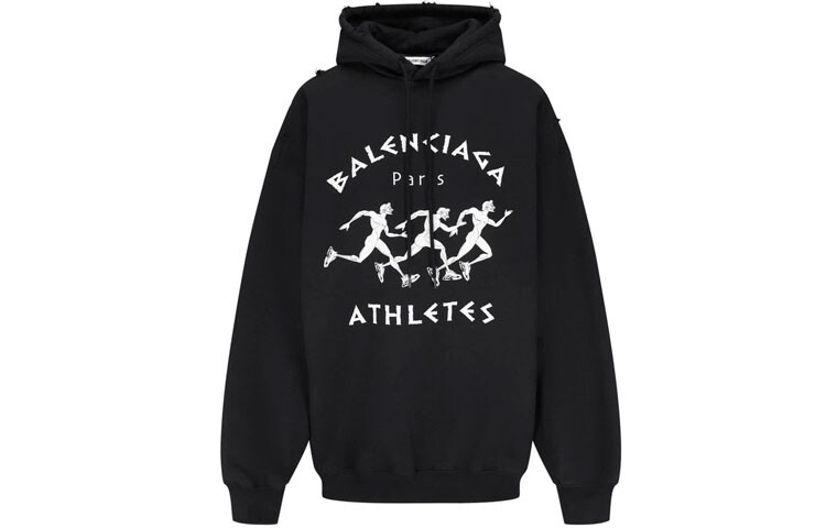 

Худи женская Balenciaga Athletes Logo, черный / белый