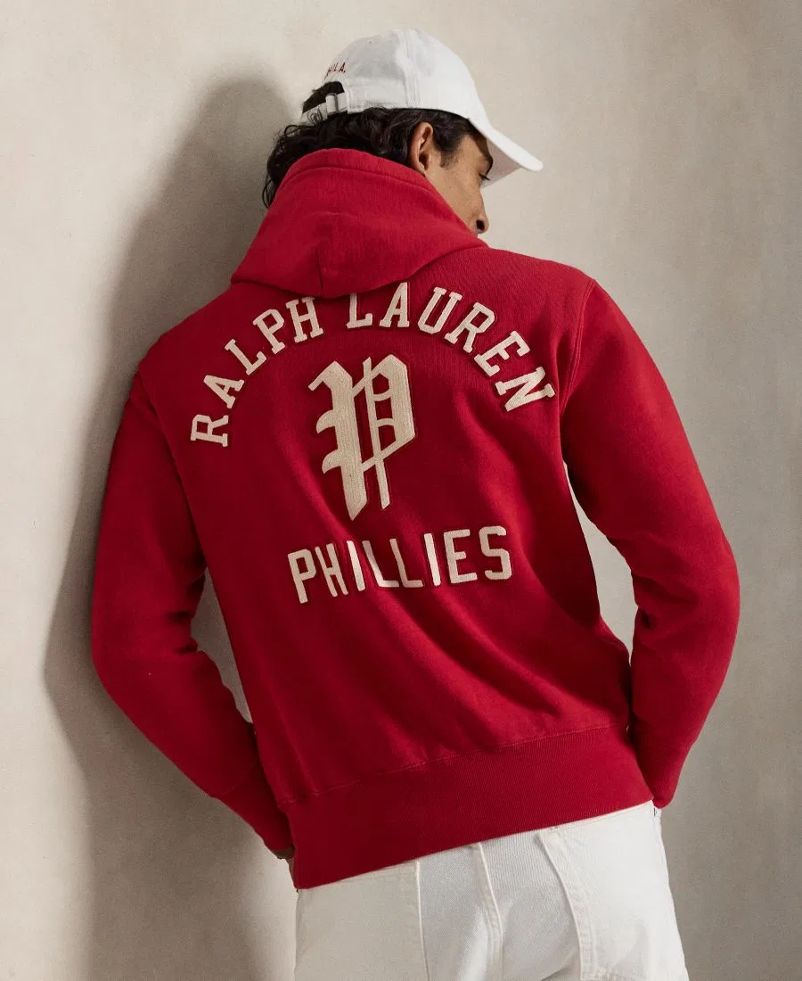 Мужская толстовка с длинными рукавами и нашивкой с логотипом Polo Ralph Lauren, красный — фото 4