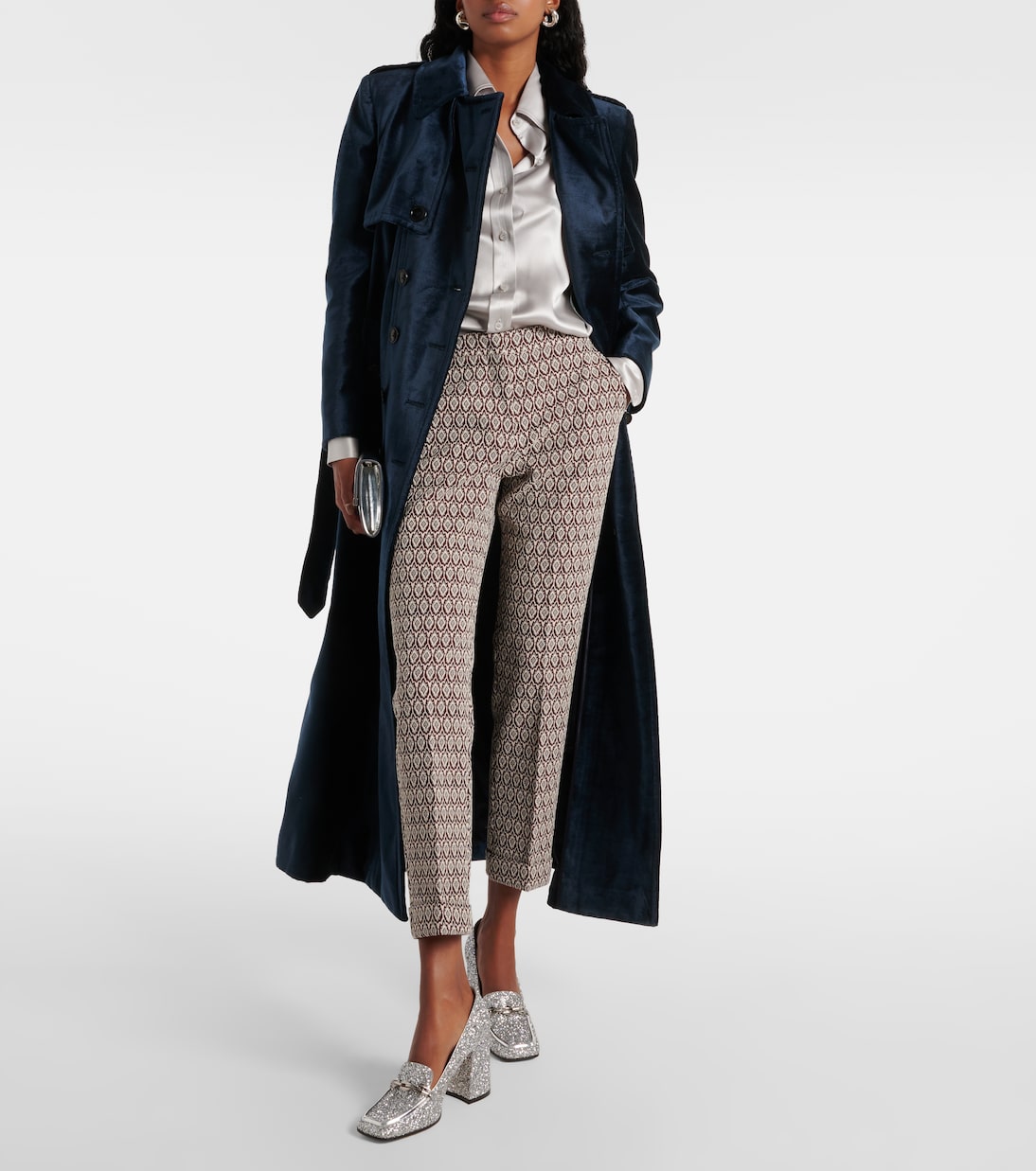 Туфли-лоферы Diamond Tilda 85 с блестками Jimmy Choo, серебряный — фото 2