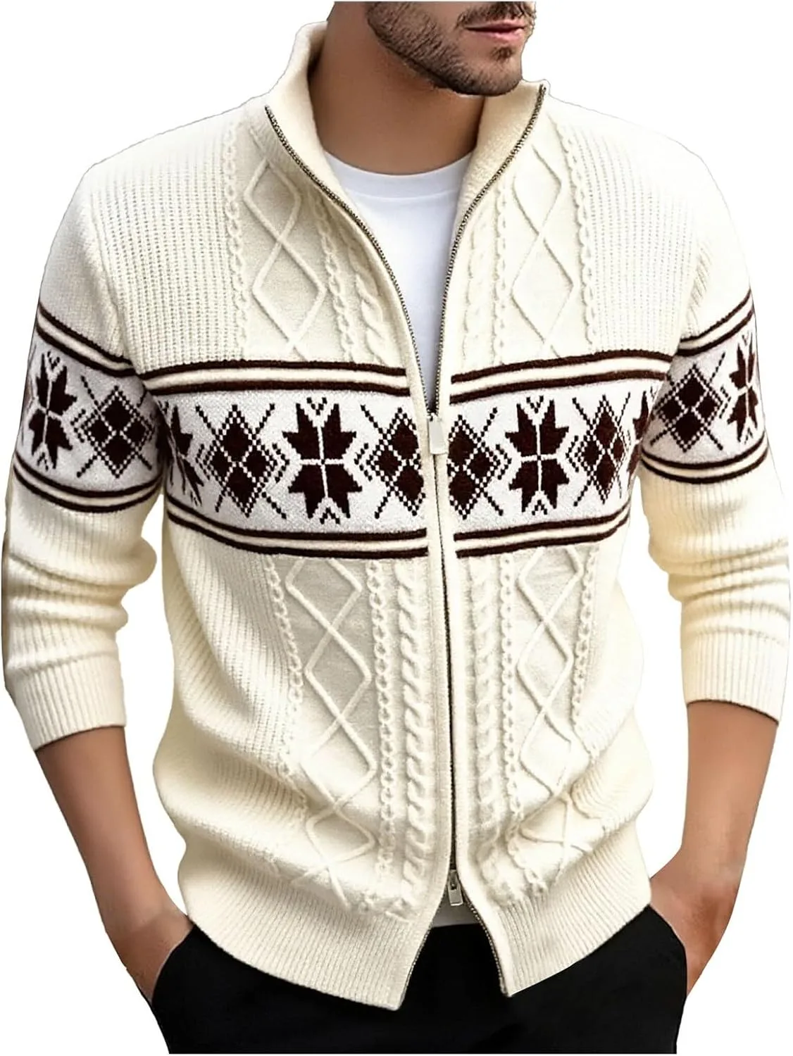 

Толстовка ZYXTIM с принтом и воротником-стойкой