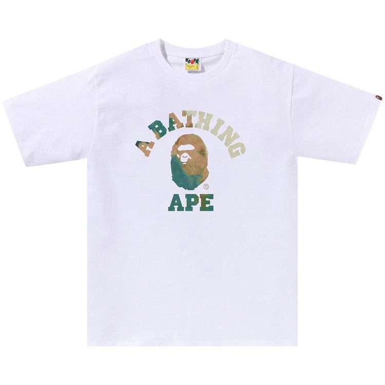 

Футболка BAPE Tie Dye College Tee, White/Beige