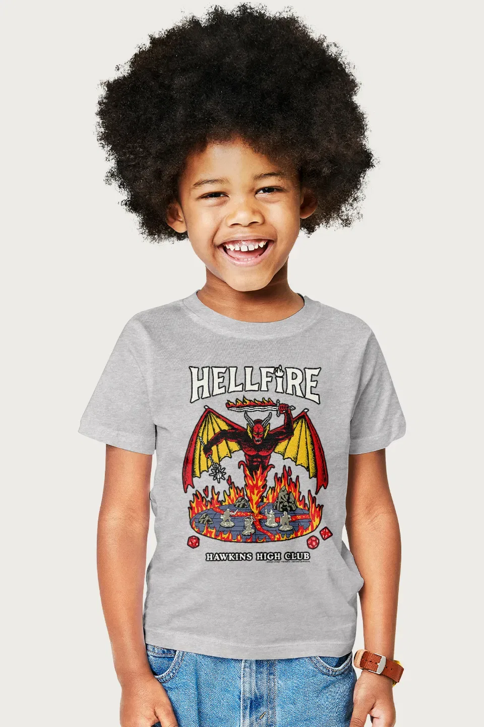 Футболка Stranger Things Hellfire Hawkins High Club, серый