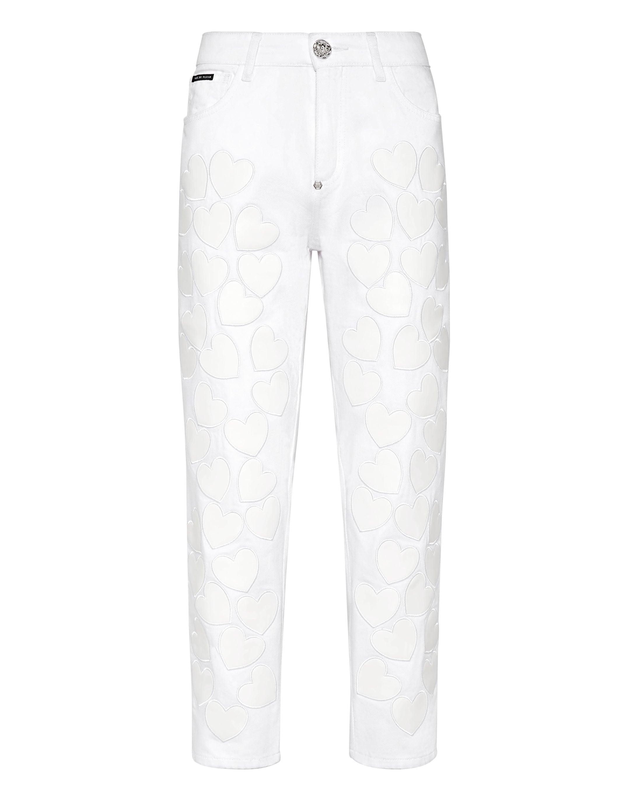 

Джинсовые брюки Mom Fit Heart PHILIPP PLEIN, цвет snow white (no rotture)