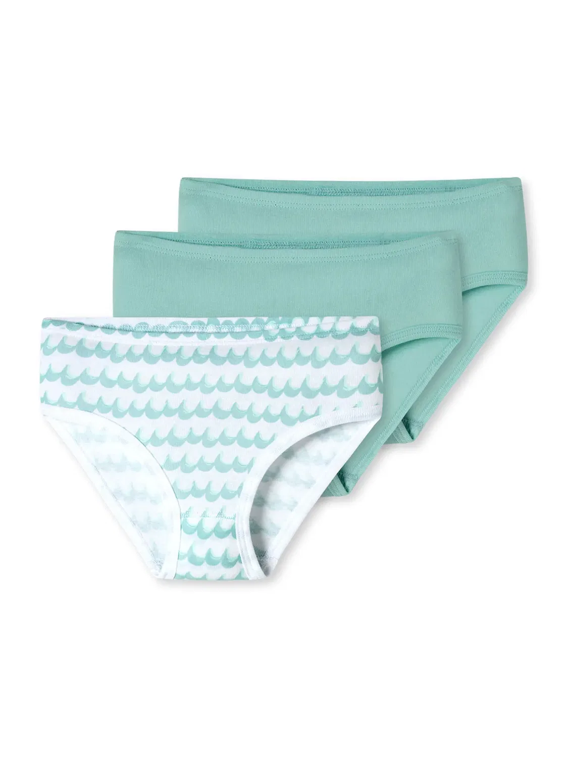 Трусы Hüftslip из рибаны, хлопок, Schiesser, бирюзовый, белый