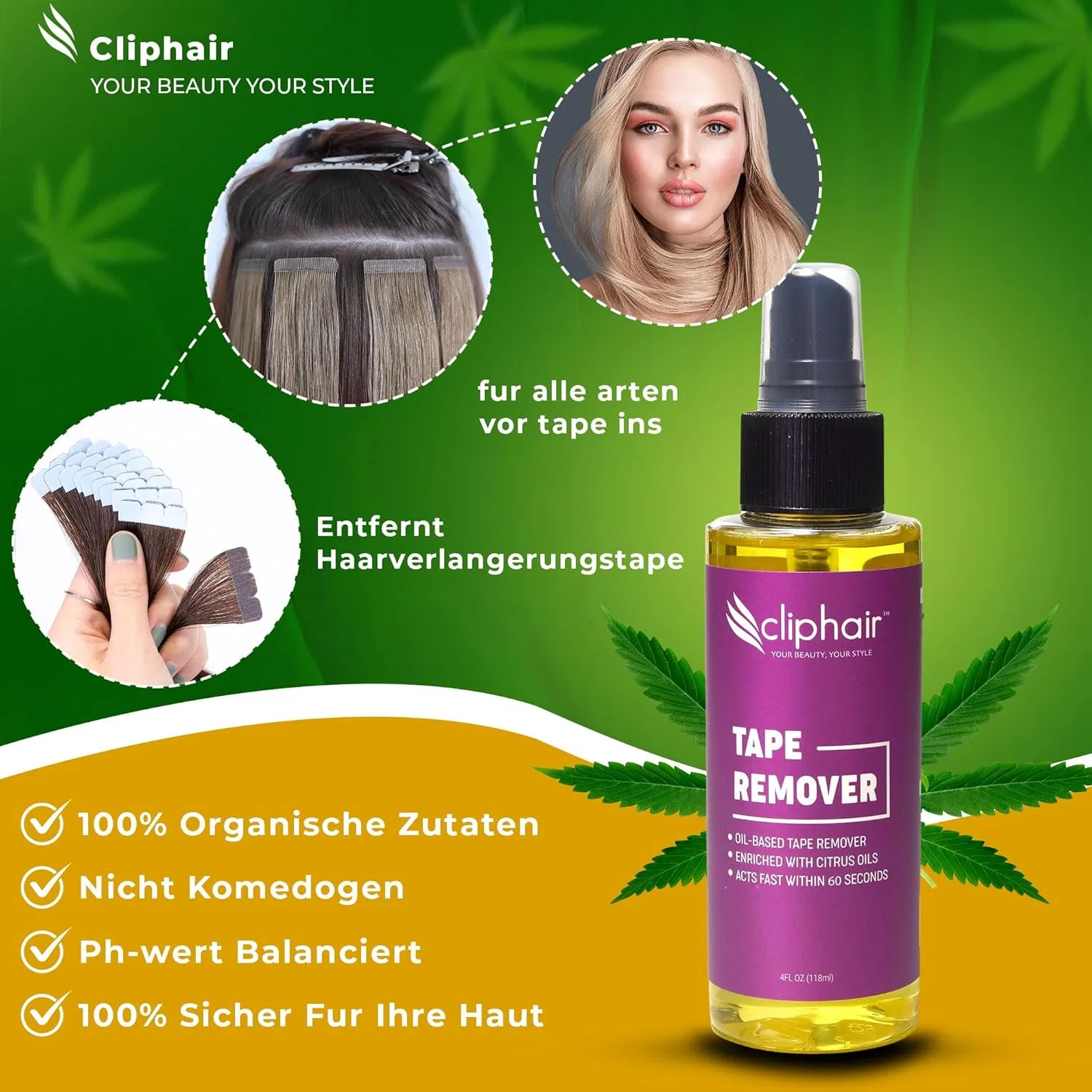 Средство для снятия ленточных наращиваний Cliphair Tape Remover 118 мл Cliphair — фото 3