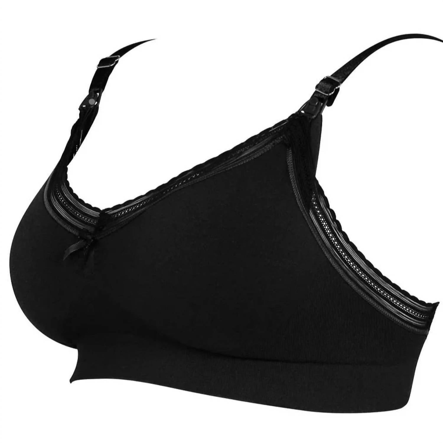 

Milk Maternity + Nursing Бесшовный бюстгальтер в черном цвете Cache Coeur