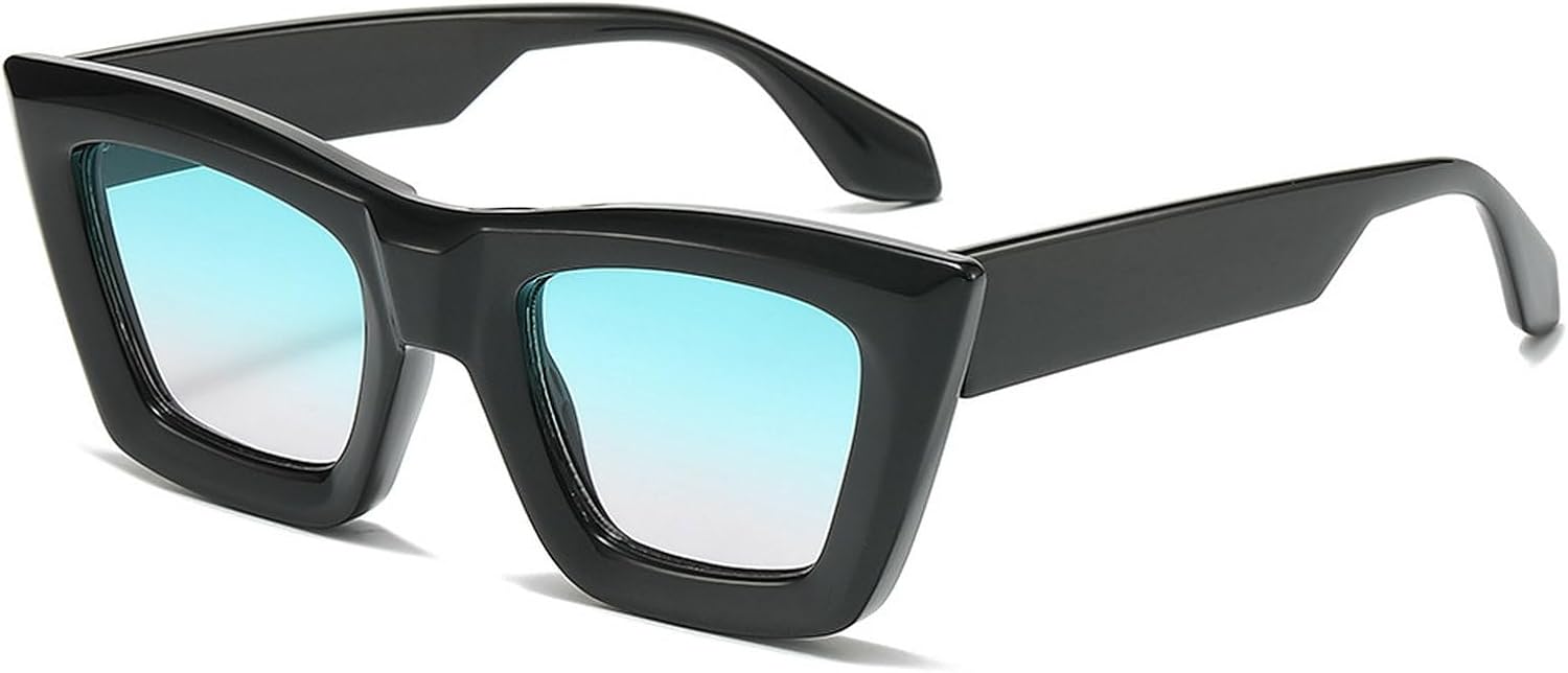 

Винтажные солнцезащитные очки «кошачий глаз» для женщин и мужчин, квадратные солнцезащитные очки, дизайнерские ретро-очки, модные солнцезащитные очки с градиентным переходом цвета mincl, Black Blue