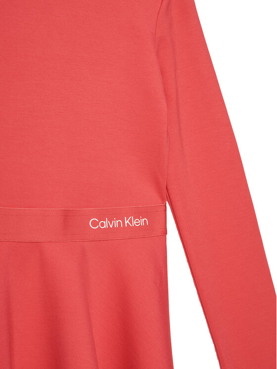 Платье на каждый день обычный крой Logo Tape IG0IG02666 D Calvin Klein Jeans, розовый — фото 3
