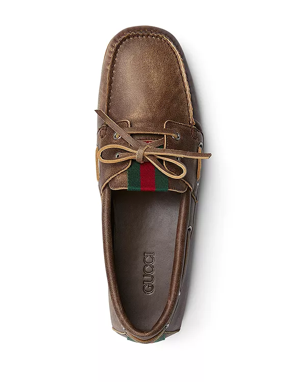 Мужские лоферы-лодочки Gucci, бежевый — фото 3