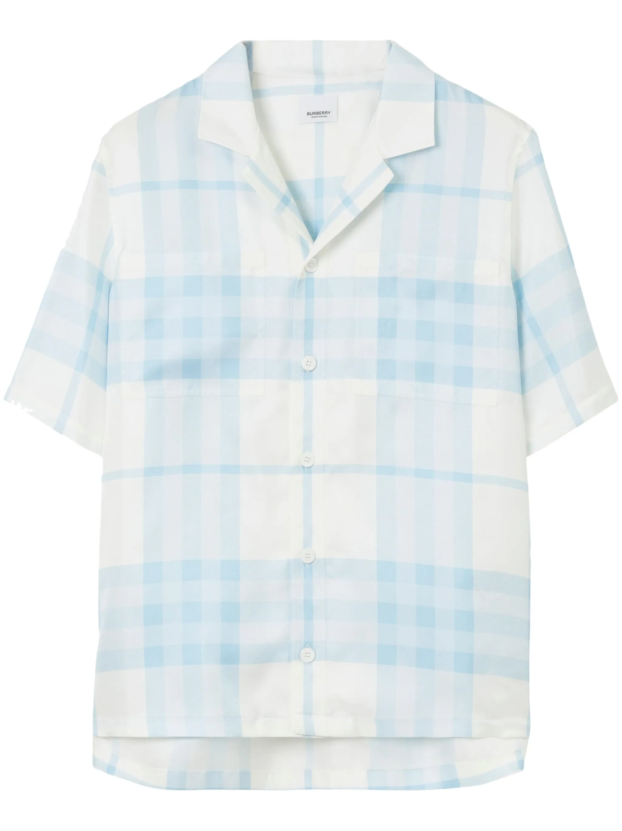 

Шелковая рубашка в клетку Burberry, синий