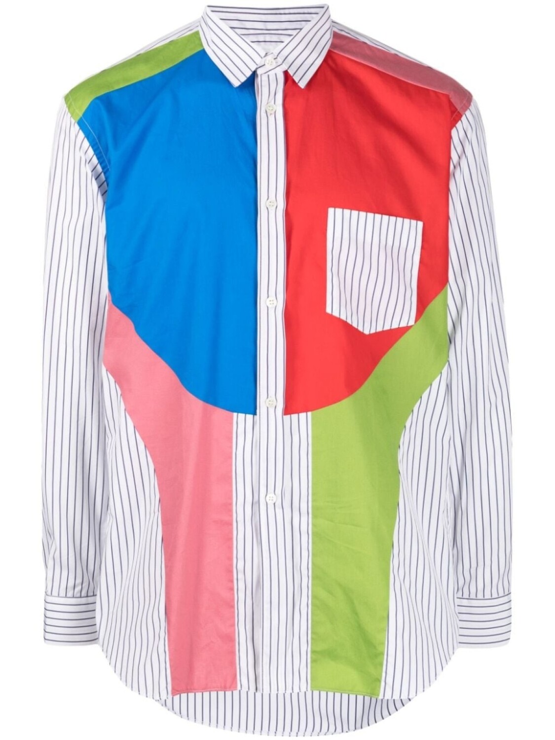 

Полосатая рубашка в стиле колор-блок Comme Des Garçons Shirt, синий
