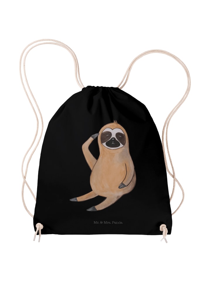 

Mr. & Mrs. Panda Спортивный рюкзак с изображением ленивца и птицы, без надписи, черный